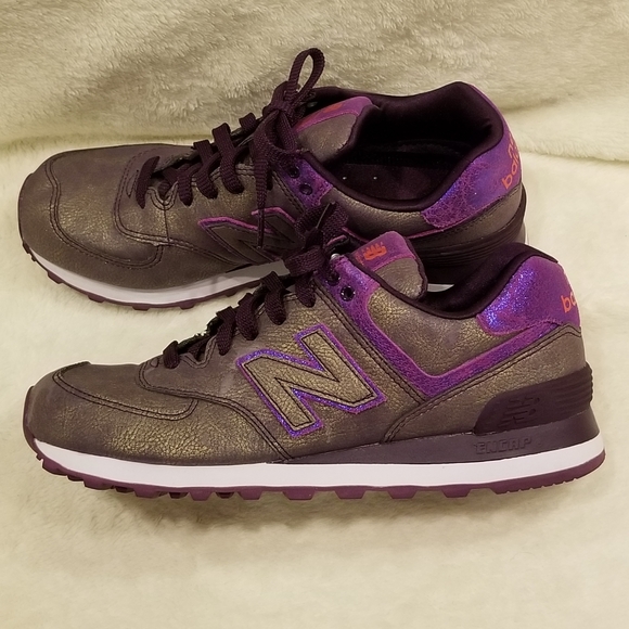 new balance 574 purple gold